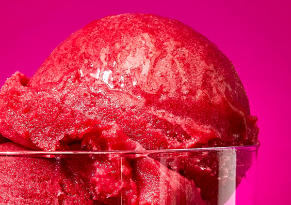Raspberry-hibiscus sorbet