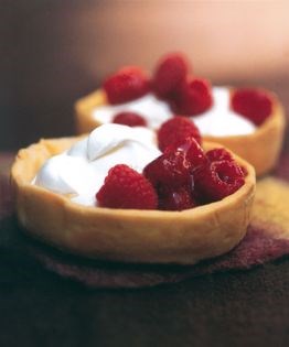 Raspberry-honey cream tartlets
