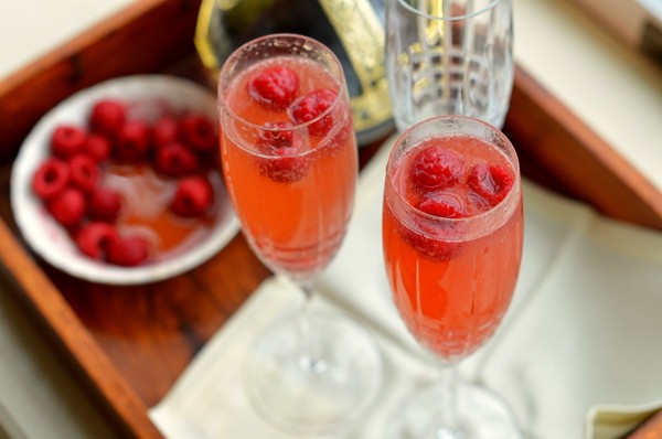 Raspberry ice bellinis