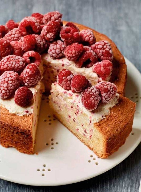 Raspberry ice cream cake