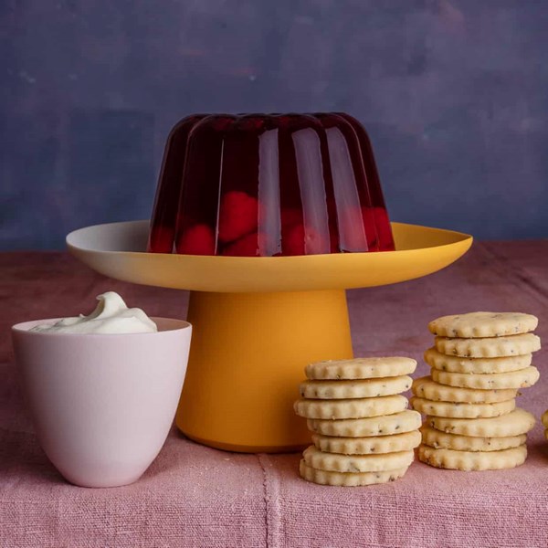 Raspberry jelly and lavender shortbread