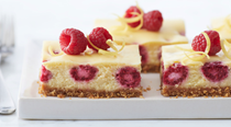 Raspberry-lemon cheesecake bars
