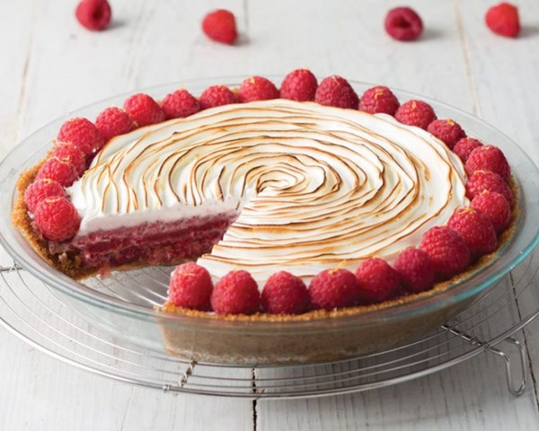 Raspberry lemon chiffon pie