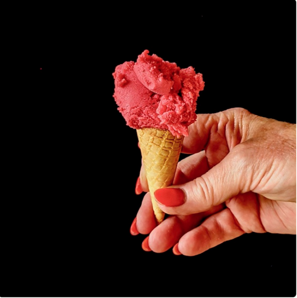 Raspberry, lime & crème fraîche sherbet