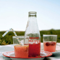 Raspberry, lime and barley water