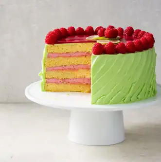 Raspberry-lime rickey cake