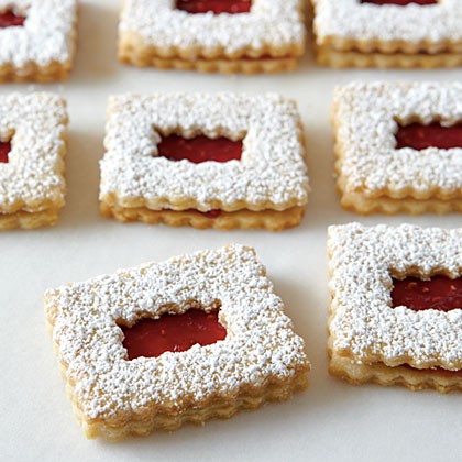Raspberry Linzer cookies