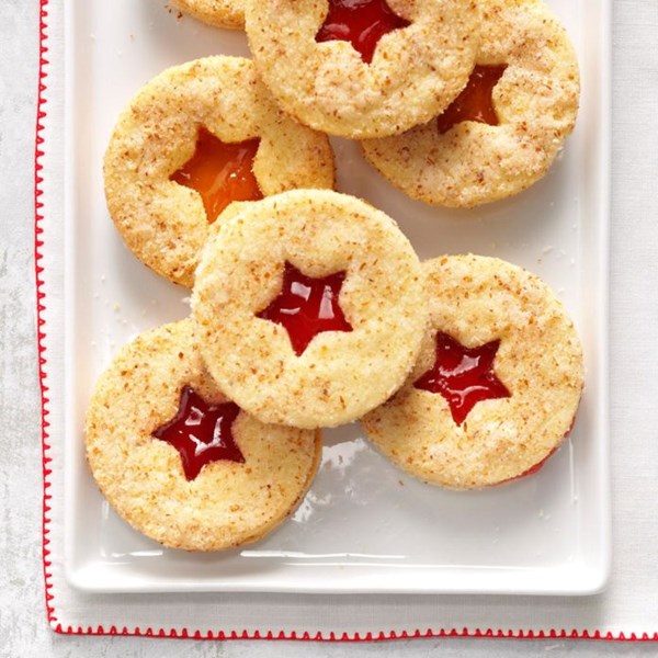 Raspberry Linzer cookies
