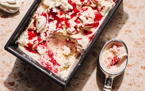 Raspberry-meringue crush ice cream