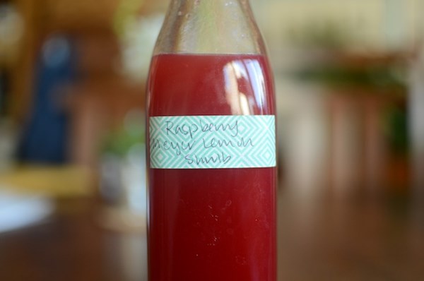 Raspberry Meyer lemon shrub