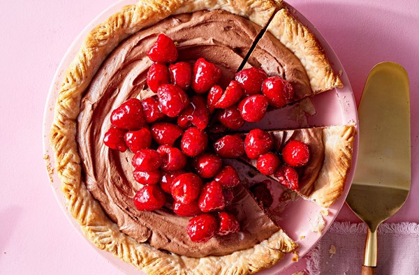 Raspberry mocha pie