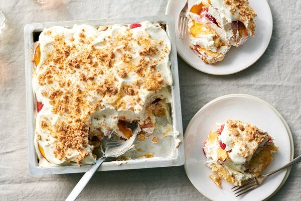 Raspberry-nectarine icebox cake