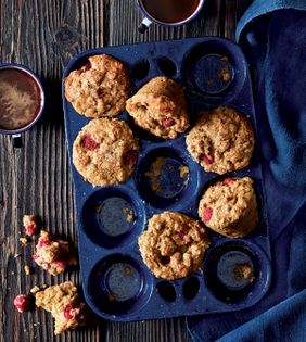 Raspberry oatmeal muffins