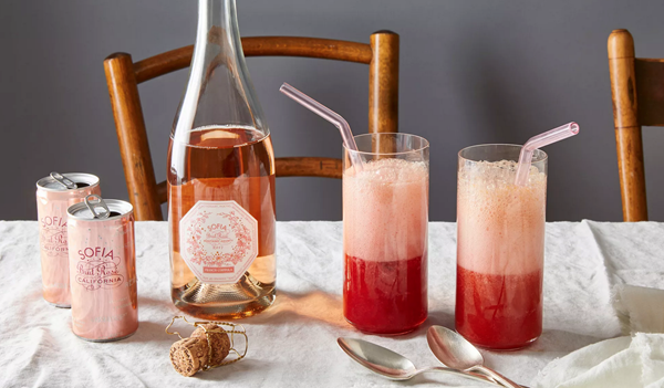 Raspberry, orange & sparkling rosé slushies 