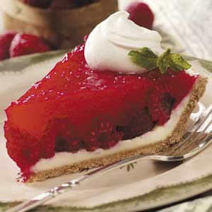 Raspberry patch cream pie