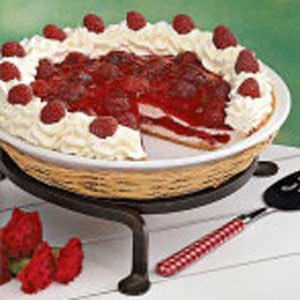 Raspberry ribbon pie