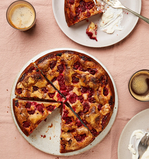 Raspberry ricotta cake