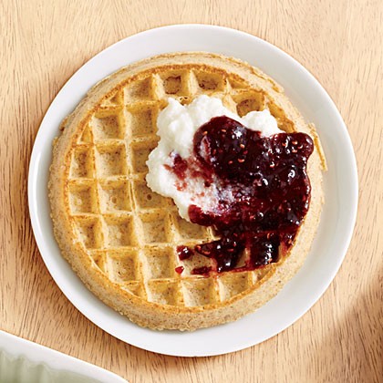 Raspberry ricotta waffle