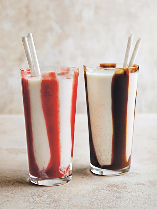Raspberry ripple milkshakes