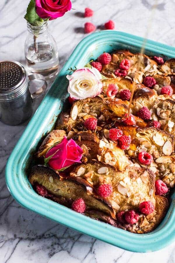 Raspberry rose baked French toast