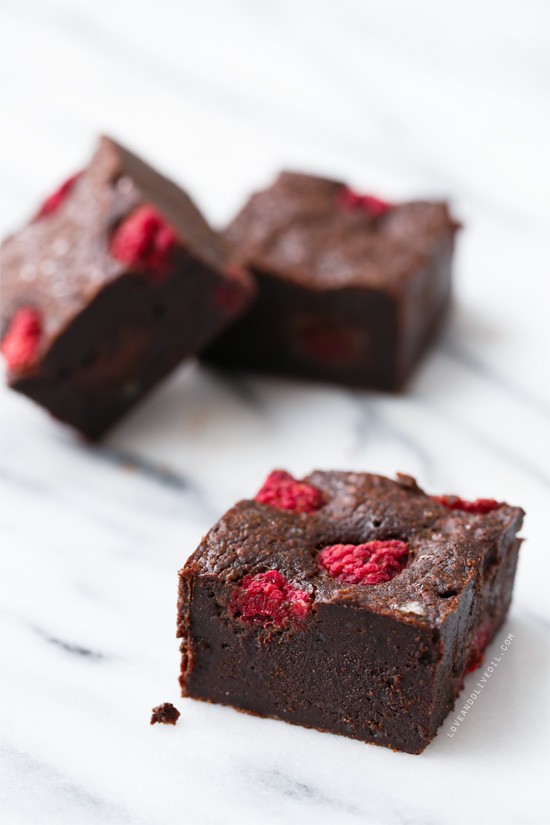 Raspberry sea salt brownies