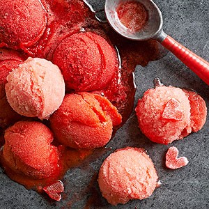 Raspberry sorbet trio