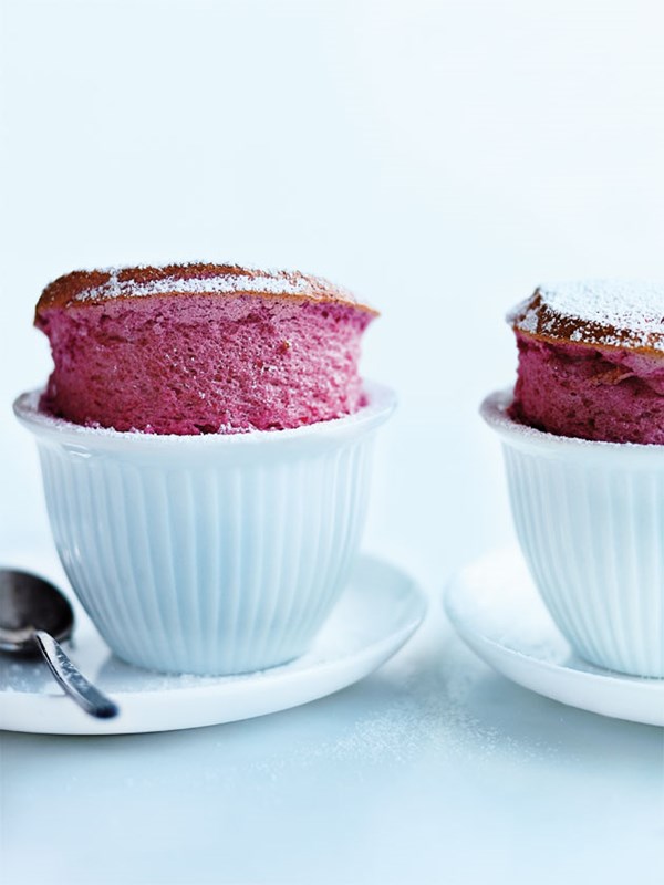 Raspberry soufflés