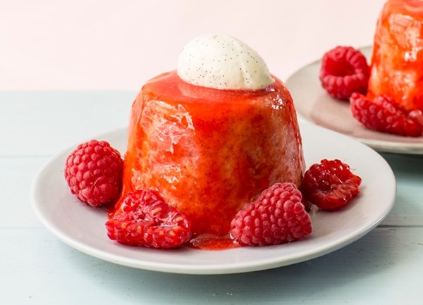 Raspberry summer pudding