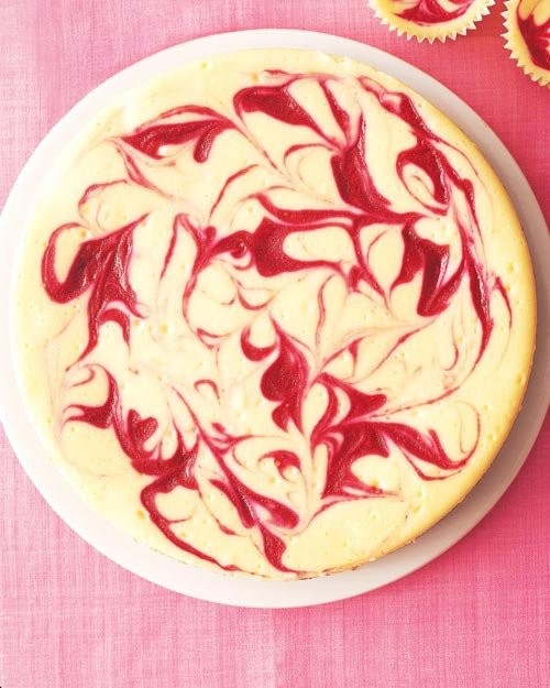Raspberry-swirl cheesecake