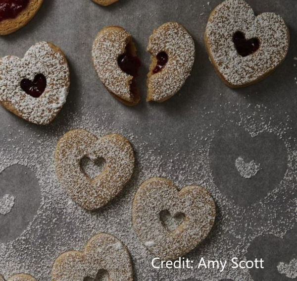 Raspberry tahini Linzers