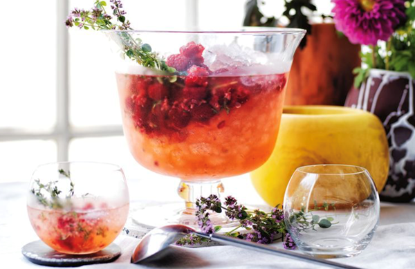 Raspberry, vermouth and rosé spritz