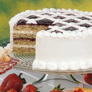 Raspberry walnut torte