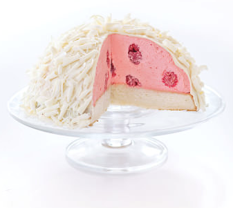 Raspberry-white chocolate bombe
