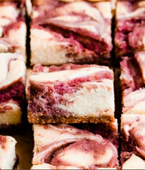 Raspberry white chocolate cheesecake bars
