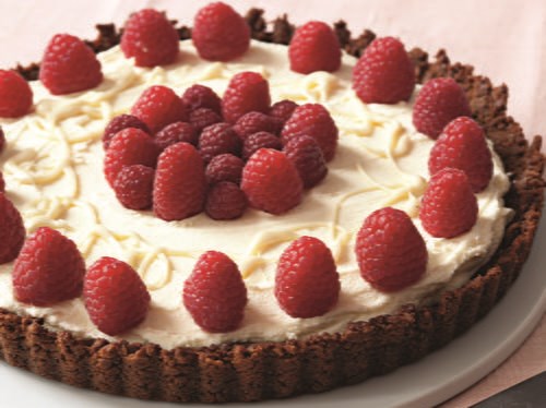 Raspberry-white chocolate tart