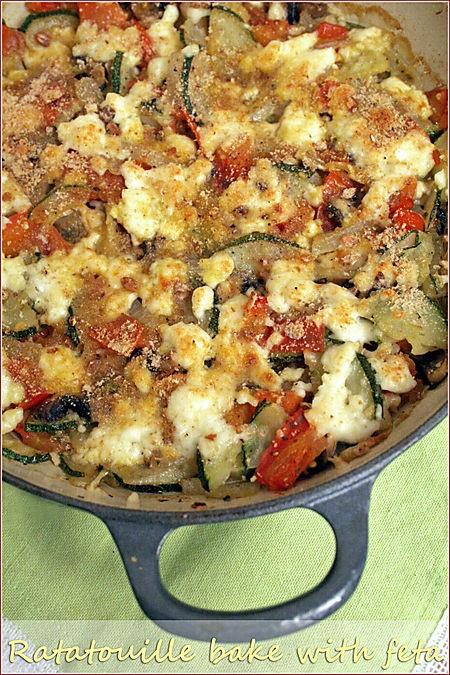 Ratatouille bake with feta cheese