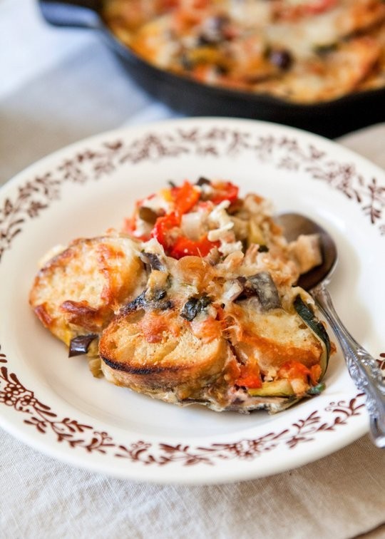 Ratatouille breakfast skillet strata
