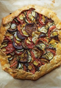 Ratatouille galette with anchovy & ricotta