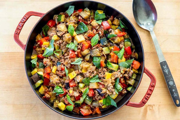 Ratatouille ground beef skillet 