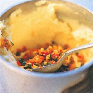 Ratatouille mash with melting olive butter