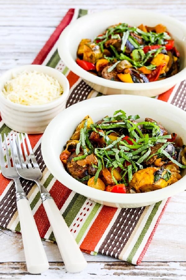 Ratatouille stew with Italian sausage