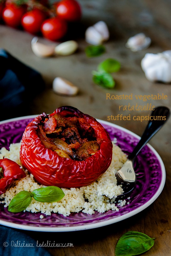 Ratatouille stuffed capsicum