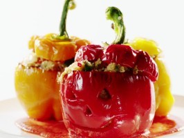Ratatouille-stuffed Jack-o'-peppers