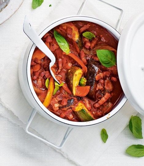 Ratatouille with bacon