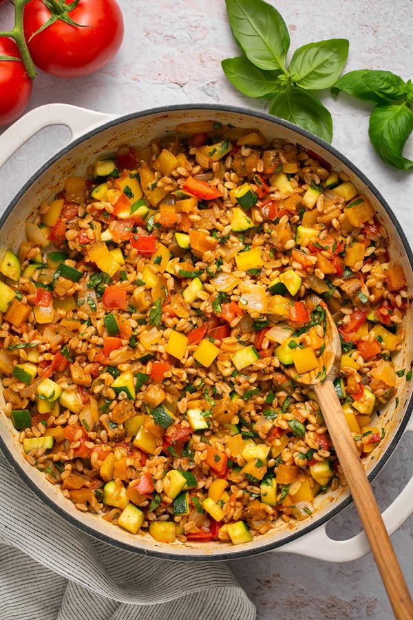Ratatouille with farro