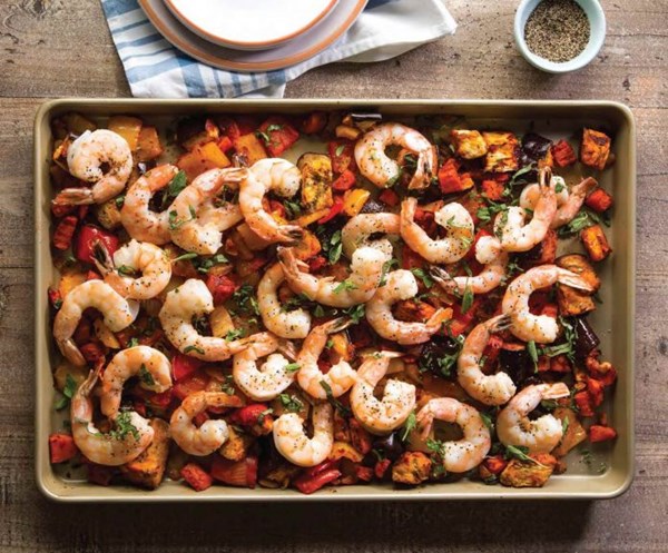 Ratatouille with shrimp