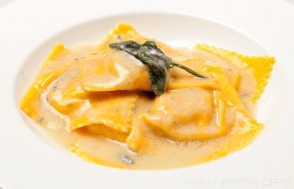 Ravioli with butternut squash, marjoram, sage and butter