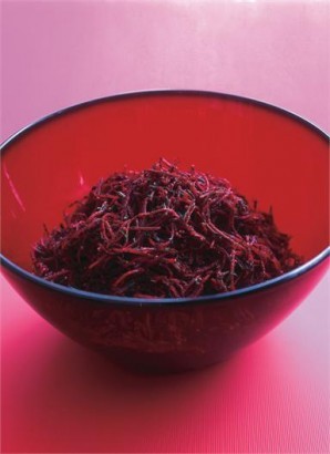 Raw beet, dill and mustard seed salad