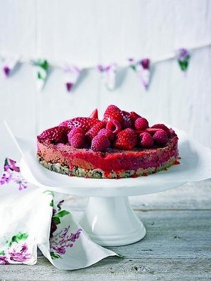 Raw berry and chocolate torte