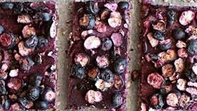 Raw blueberry cheesecake slice [Jocelyn Hughes]